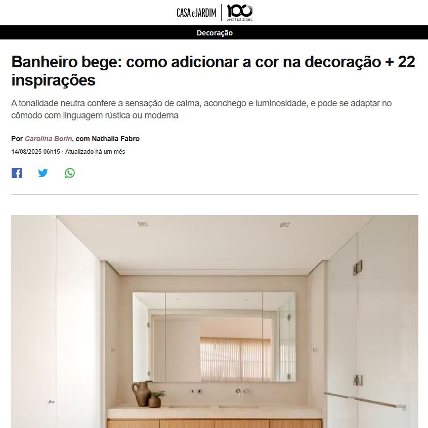 Banheiro bege: como adicionar a cor na decoração + 22 inspirações
